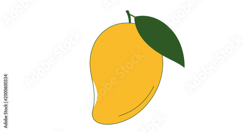 Fresh Yellow Mango Fruit Illustration.