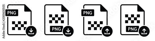 Png file format download an upload icon vector Illustration