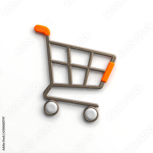 Minimal shopping cart icon representing online retail and e commerce concept