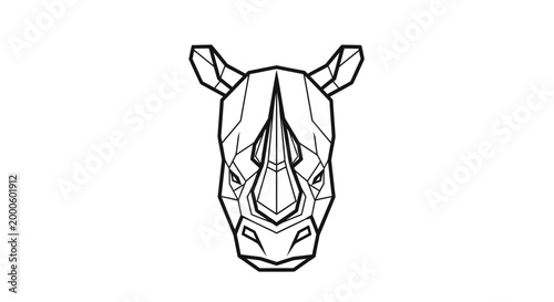 Geometric Rhino Head Illustration Design.