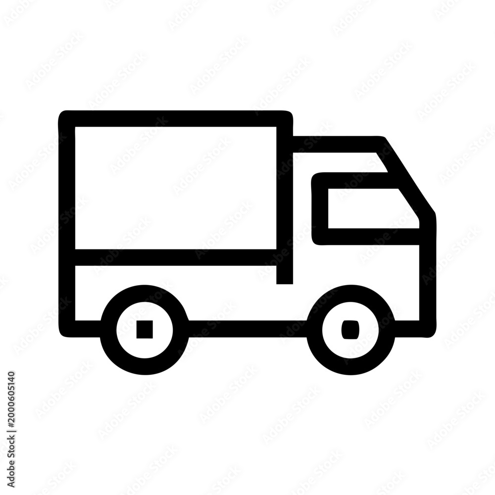 Fototapeta premium Minimalist delivery truck icon vector illustration Vector
