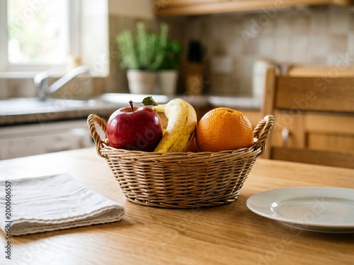 Fruit basket on dining table