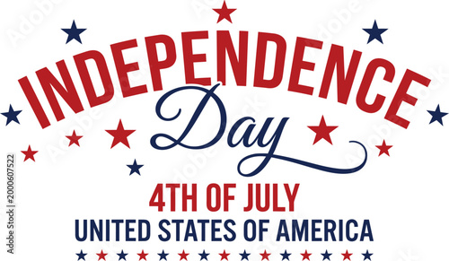 Independence day 4th of july celebration in united states of america with red blue stars