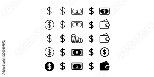 A simple vector icon set of numbers and multimedia symbols for web, mobile, and communication design