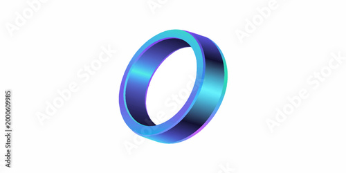 A glossy 3D blue glass number zero icon designed with shiny spheres and silver metal elements as a round business symbol for web illustrations