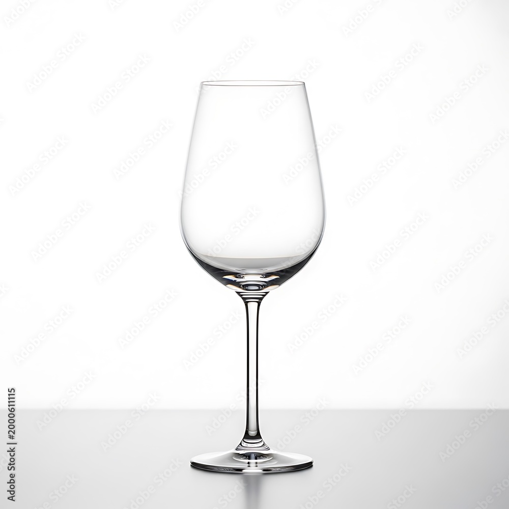 Fototapeta premium A clean, empty wine glass is photographed in a professional studio setup.