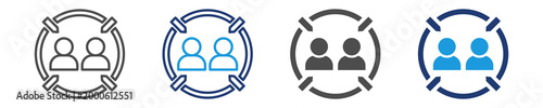 target audience icon set multiple style