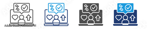 engagement rate icon set multiple style