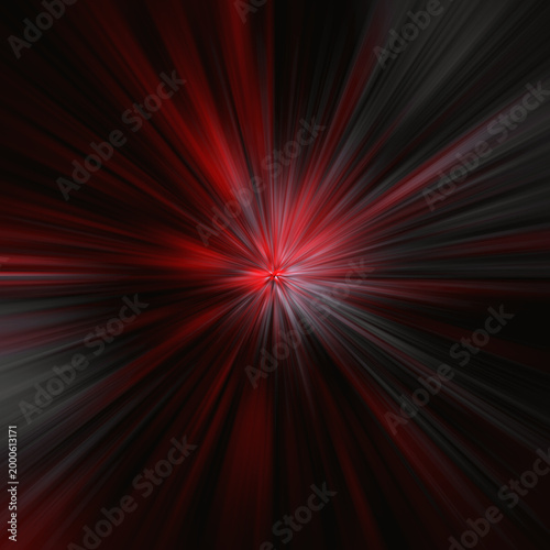 Intense red and black abstract light burst background with sharp radial motion lines and powerful central energy glow