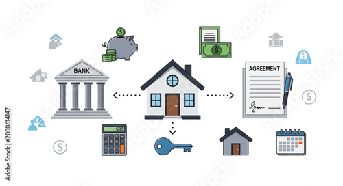 Real Estate Home Loan Mortgage Agreement Concept.