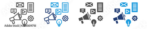 content promotion icon set multiple style