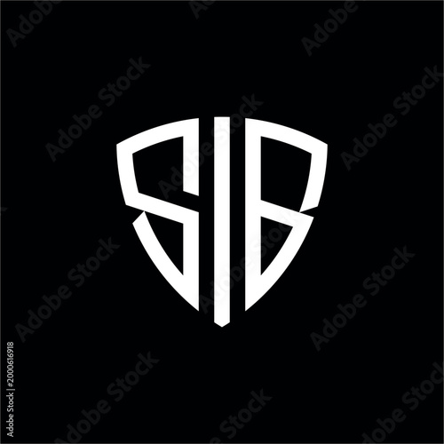 Futuristic logo merging SIB letters into a sharp geometric shield for a modern security identity.