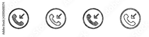 Sketch incoming call icon design set