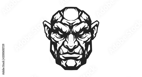 Billede på lærred Orc face illustration fantasy creature.