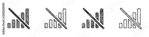 Sketch no signal icon design set
