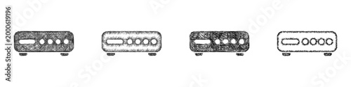Sketch modem icon design set