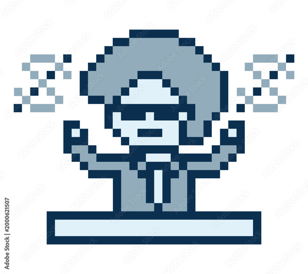 Obraz premium Cartoon cute businessman planning work office problem with man,research,magnifying,investigation,8 bit.