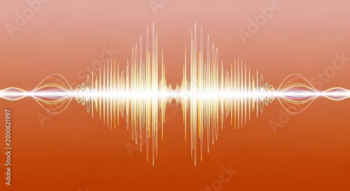 Abstract dynamic orange audio wave rendering a deep beat