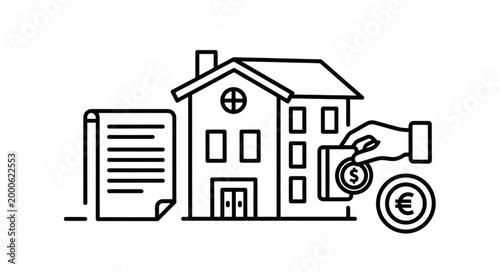 Real Estate Investment Concept with House and Money.