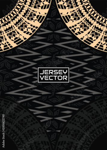 Polynesian Jersey Vector Design with Tribal Geometric Pattern Vector Seamless Pattern for Soccer Kit