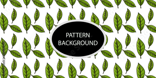 Handran popular matcha latte pattern background. Minimalist matcha leaf collection