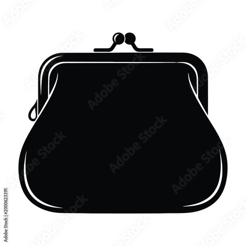 Black Clasp Purse Silhouette Icon