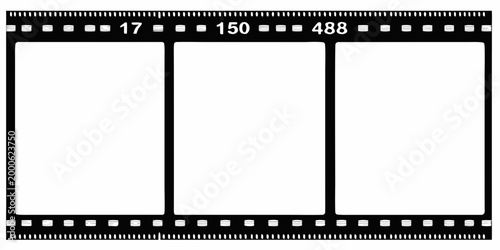 film strip with three frames in black and white monochrome design high quality professional detailed