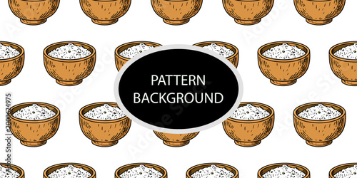 Handran popular matcha latte pattern background. Minimalist matcha leaf collection