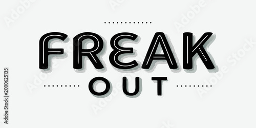 Cuadro en lienzo bold rounded bubble letter text freak out