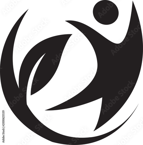 Human Leaf Logo Wellness Health Care Nature People Abstract Icon Design
