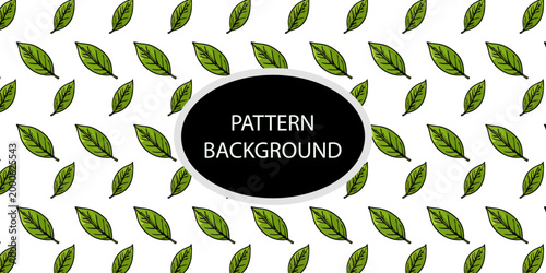 Handran popular matcha latte pattern background. Minimalist matcha leaf collection