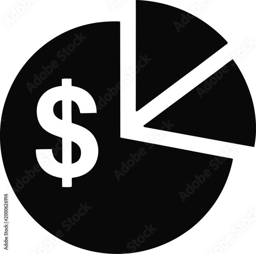 Canvastavla Pie chart dollar icon finance analytics budget distribution statistics money rep