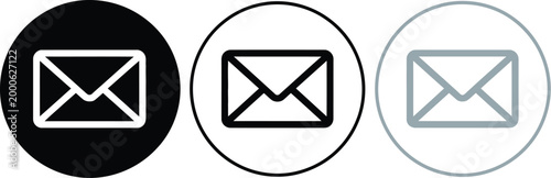 Envelope mail icons set message email communication contact inbox letter symbol vector design