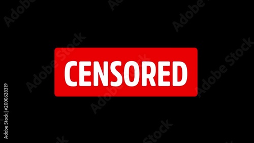 censored text animation, censored text shaking, alpha channel, 4k video