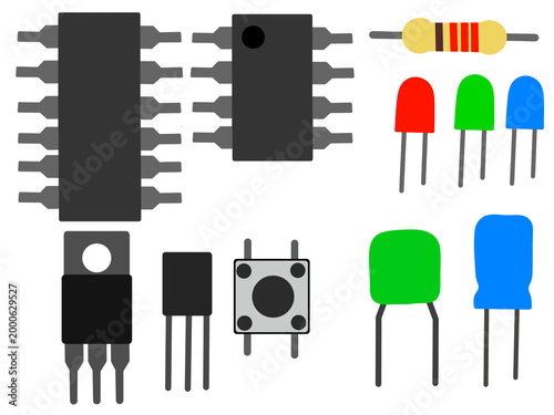 set of audio mixer