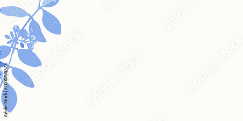 textured branch illustration with blue leaves on white background high quality professional detailed modern elegant