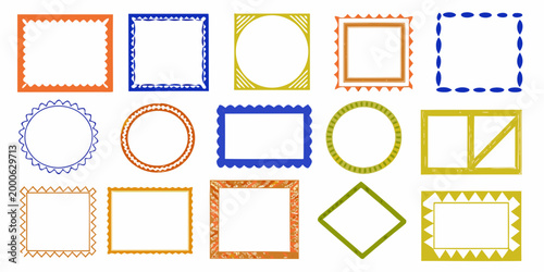 colorful decorative frames with various borders and shapes on white background high quality professional detailed