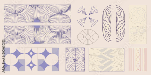 intricate line based patterns with geometric shapes and symmetrical designs high quality professional detailed modern