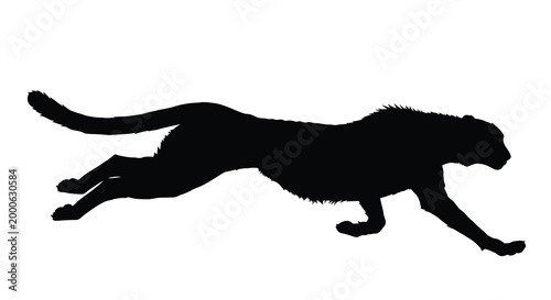 running cheetah silhouette high quality professional detailed modern