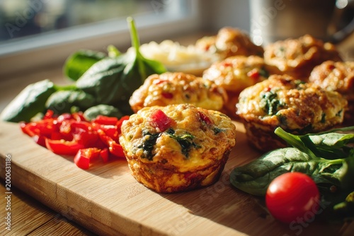 Homemade egg muffins: healthy breakfast bites on a sunny kitchen counter
