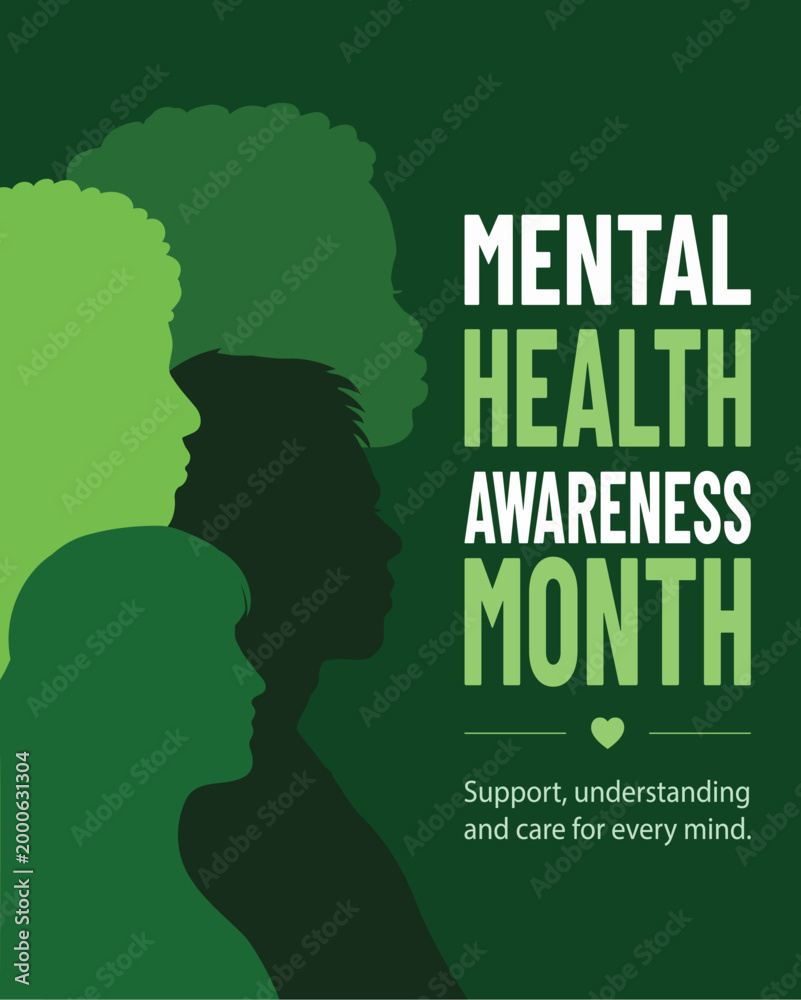 Fototapeta premium Mental health awareness month poster