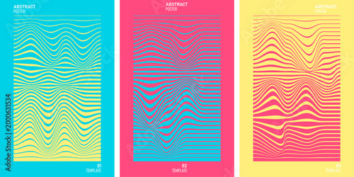 Abstract vertical panels a vibrant triad of textured digital art