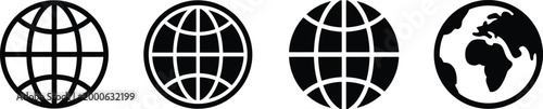 Globe world map icon and earth planet illustration.