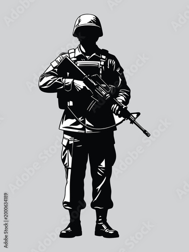 Military Soldier Silhouette Vector Illustration