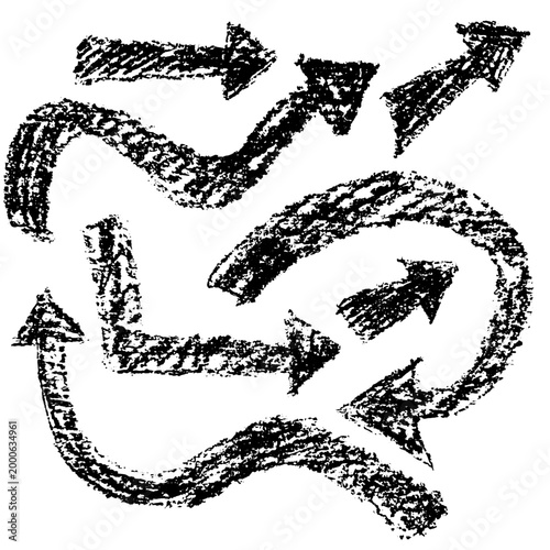 Grunge Hand Drawn Chalk Bold Arrows