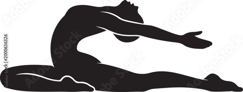 Pilates or Yoga Pose. Silhouette vector illustration