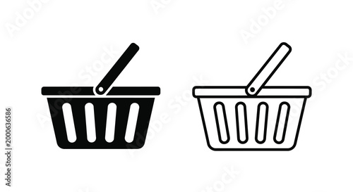 shopping basket silhouette with handle high quality professional