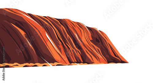 Stylized illustration of uluru, the iconic australian sandstone monolith