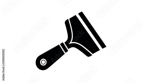 Black silhouette of a putty knife a tool for smoothing and applying materials