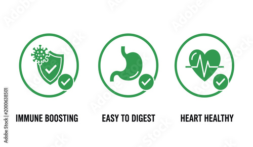 Immune boosting easy digestion and heart health a wellness illustration